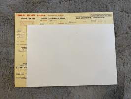 Glas S 1204 1964 - säätöarvokortti / säätöarvot, monikielinen -technical specifications, multilingual