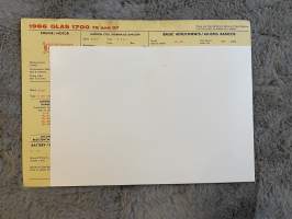 Glas 1700 TS ja GT 1966 - säätöarvokortti / säätöarvot, monikielinen -technical specifications, multilingual