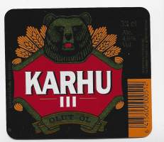 Karhu III olut -  olutetiketti