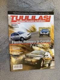 Tuulilasi 2002 nr 1 - Fiesta, Primera ja Corolla koeajossa, Neljä erilaista samanhintaista, Kestotesti: Volvo v70 30 000 km raportti, ym.