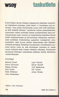 Estetiikan kenttä, 1972. 1.p. Antologia estetiikan kysymyksistä. 11 kotimaista kirjoittajaa. Katso kirjoittajat kuvasta!