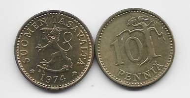 10 penniä  1974