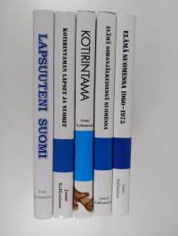 Suomen sotavuosia sarja 5 kirjaa : Kotirintaman lapset ja nuoret : Suomi 1939-1945 ; Elämä sodanjälkeisessä Suomessa ; Elämä Suomessa 1960-1975 ; Lapsuuteni Suomi...