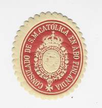Consulado de S M Catolica en Åbo Finlandia paperisinetti -  sinetti