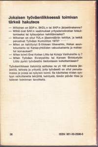 Työväenliikkeen tietokirja, 1974. Jokaisen työväenliikkeessä toimivan tärkeä haku-, historia- ja referenssiteos.