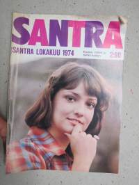 Santra 1974 nr 10 -julkkis-, juoru- ja sensaatiolehti, Yvonne de Bruyn, Dean Dixon ja hänen 3 valkoista vaimoaan, Saako suomalaislapsia myydä ulkomaille?...