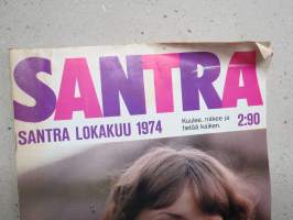 Santra 1974 nr 10 -julkkis-, juoru- ja sensaatiolehti, Yvonne de Bruyn, Dean Dixon ja hänen 3 valkoista vaimoaan, Saako suomalaislapsia myydä ulkomaille?...