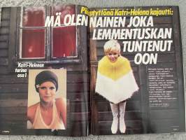 Hymy 1977 nr 1 - Kansi-tyttö Arja Lehtinen -Tuleva Miss Suomi?, Katri-Helena muistelee, Maailman suurimmat, Spede löi isää lasten nähden, ym.