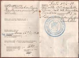 Autorekisteriote - Bilregisterutdrag. Rekisteriote  v.1940