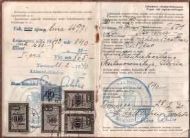 Autorekisteriote - Bilregisterutdrag. Rekisteriote  v.1940