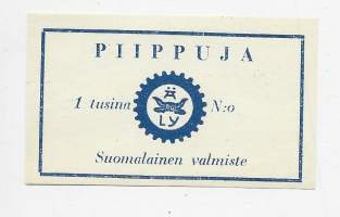 Äly valmiste Piippuja 1 tusina-   tuote-etiketti