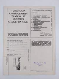 Kameralehden projektoriluettelo 1973