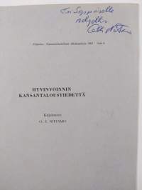 Hyvinvoinnin kansantaloustiedettä (signeerattu, tekijän omiste)