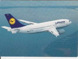 Lufthansa/ Airbus A 310-300 - lentokonepostikortti   postikortti  kulkematon
