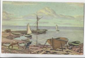 Eckerö Postbrygga Åland / Erik Juselius - postikortti
