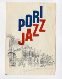 Pori Jazz 1984 - esite käsiohjelma + A5 kokoinen  Pori Jazz Festival  postikortti