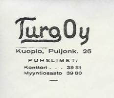 Turo Oy Kuopio 1950-51 - firmalomake