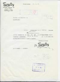 Turo Oy Kuopio 1950-51 - firmalomake