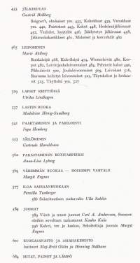Keittotaidon kultainen kirja, 1971. Opastava, rehellisen vanhanaikainen keittokirja. Kaikki mitä et ole tiennyt raaka-aineista ja perusruoasta. Ei piipertäjille!
