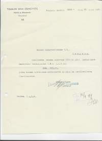 Toijalan Saha Oy Toijala 1929 - firmalomake