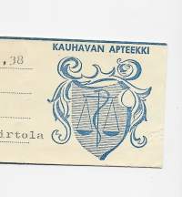 Kauhavan Apteekki  Kauhava  resepti  signatuuri  1968