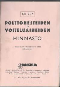 Polttonesteiden ja voiteluaineiden 1960 -hinnasto 67 sivua