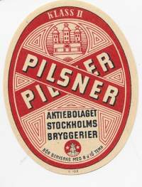 Pilsner   Klass II -  olutetiketti