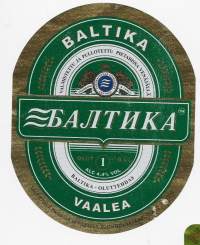 Baltika olut I -  olutetiketti