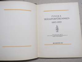 Finska Träsliperiföreningen 1893-1922, kuulunut Frenckellin arkistokokoelmaan (huomaa nahkaan leimattu kirjapainon merkki) -kokonahkainen lahjasidos