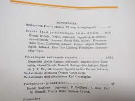 Finska Träsliperiföreningen 1893-1922, kuulunut Frenckellin arkistokokoelmaan (huomaa nahkaan leimattu kirjapainon merkki) -kokonahkainen lahjasidos