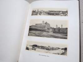 Finska Träsliperiföreningen 1893-1922, kuulunut Frenckellin arkistokokoelmaan (huomaa nahkaan leimattu kirjapainon merkki) -kokonahkainen lahjasidos