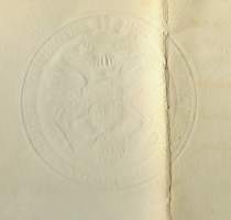 Vanha venäjänkielinen asiakirja 1857  painettu sinetti allekirjoituksia 48x68 taitettu kirjekokoon