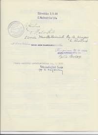 Talo Oy Suoja  ,  osakekirja,  Kuopio 2.1.1924   - Suojeluskunta
