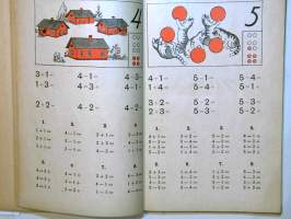 Alakansakoulun laskuoppi (Kuvitus Rudolf Koivu) -mathematics school book, illustrated by Rudolf Koivu
