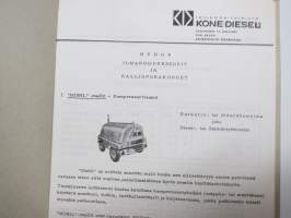 Hydor ilmakompressorit ja kallioporakoneet, teknistä tietoa  &amp; hinnasto 8 + 2 sivua kansiossa -myyntiesite / brochure