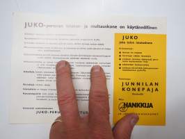 Juko 2-rivinen perunanistutus- ja multauskone -myyntiesite / brochure