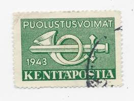 Kenttäpostimerkki  1943 vihreä leimattu