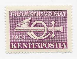Kenttäpostimerkki  1943 violetti  postituore