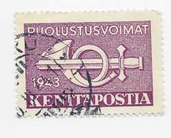 Kenttäpostimerkki  1943 violetti  leimattu