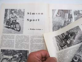 Moottori-urheilu 1958 nr 8, sis. mm. seur. artikkkelit / kuvat / mainokset; Kansikuva Horst Fügner - MZ - alle 250 ccm - Hedemora MM - Ruotsin Grand Prix, Volga M