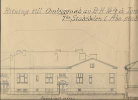 Ritning till Ombyggnad av B-H Nr 4 å Tomten Nr 3 - 8 de Kv 7 de Stadsdelen i Åbo stad - vanha rakennuspiirustus Turku