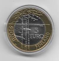 5 euro euroa 2003  Jääkiekko MM juhlaraha  pillerissä