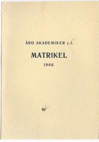 Åbo Akademiker r.f. matrikel 1966KausijulkaisuYhteisö Åbo akademikerÅbo Akademi