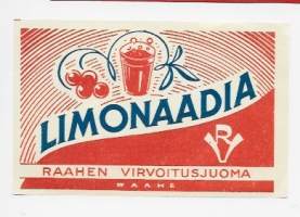 Limonaadia  - Raahen Virvoitusjuoma,  juomaetiketti