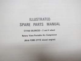 BroomWade CV160 silenced portable air compressor 2 and 4 wheel with Ford 2711E diesel engine - Illustrated Spare parts catalogue