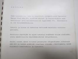 Detroit Diesel V-71 (V71) -käyttö- ja huolto-ohjekirja, varaosakuvasto -operator´s manual, service and parts information, in finnish