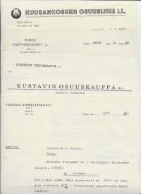 Osuuskauppojen lomakkeita 1951  -  firmalomake 5 eril