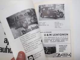 Automobiilinäyttely 1970 Turku Suomen Automobiili-Historiallinen Klubi -käsiohjelma, runsas kuvitus näytteillä olleista auoista