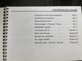 Chrysler Vision 1995 Instruktionsbok -käyttöohjekirja