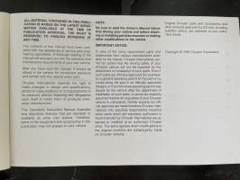 Chrysler Vision Operating Information -käyttöohjekirja